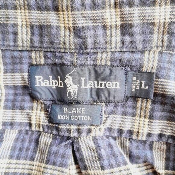 Ralph Lauren Blake Button Down Checkered Work Preppy Shirt sz: L - Picture 6 of 6